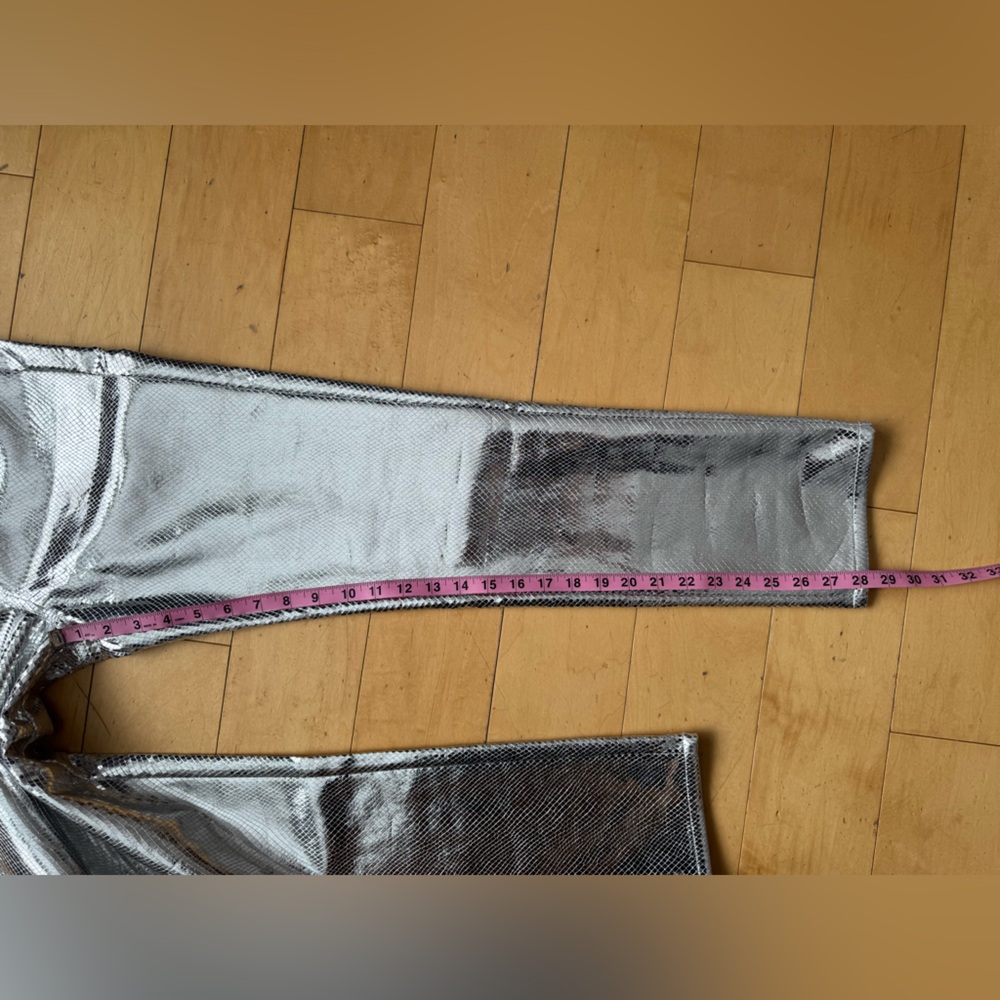 NWT 4th + Reckless Philo Trouser, silver, snake skin, Sz XS, club party rave era - Picture 13 of 15
